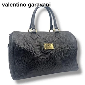 Valentino Garavani Handtasche Beuteltasche Handtasche Mini Boston Bag Logo Leder schwarz authentisch - Bild 1 von 24