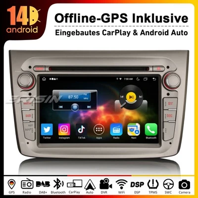 64GB Android 14 CarPlay Autoradio für Alfa Romeo Mito DVD GPS Canbus IPS 4G DAB+ - Bild 1 von 4