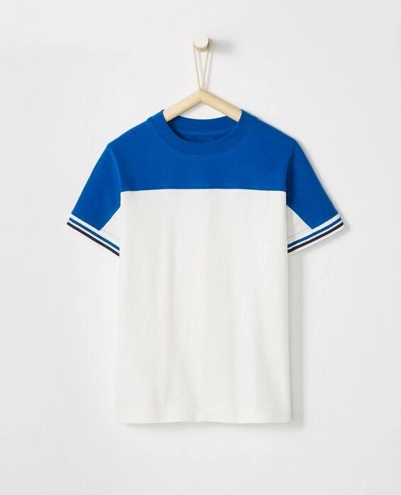 2 camisetas bloque color azul y blanco, marca hanna differentson, algodón grueso suave  Foto 1 de 1