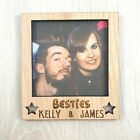 Personalised Besties Polaroid Magnet Frame Best Friends Gift Wood Oak Camera