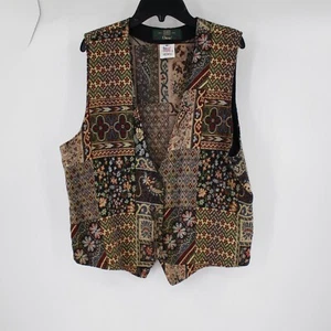 Vintage orvis vest women's medium tapestry floral made in usa cottagecore button - Picture 1 of 8