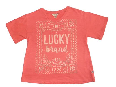 GIRLS 7, 8-10, 12 LUCKY BRAND FADED ROSE CASEY TEE, RED ELIOSA SHORT SLEEVE TEE - Image 1 of 4