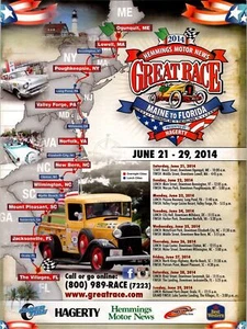Anuncio Great Race Maine to Florida 2014 21-29 de junio 2014 historia de carreras de automóviles vintage - Imagen 1 de 1