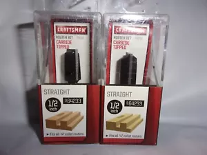 2 NEW CRAFTSMAN 1/2" STRAIGHT CARBIDE TIPPED ROUTER BITS # 964233 - Picture 1 of 1