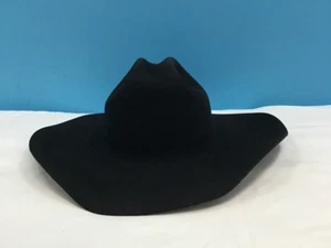Rodeo King 3X Wool Blend Black Cowboy Hat Size 6 7/8 No Band - Picture 1 of 7