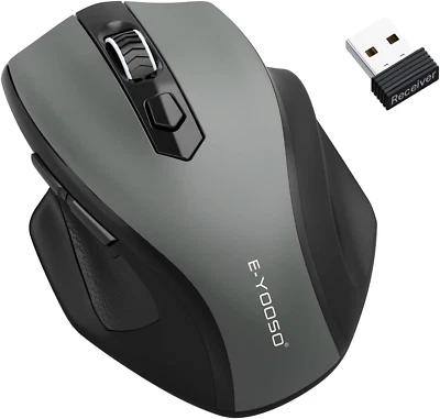 Wireless Mouse, 2.4G USB Computer Mouse with 5 Levels 4000 DPI Ergonomic Grips - Image 1 of 4