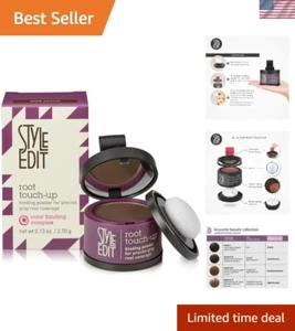 Instant Gray Coverage Hair Powder - Dark Brown Root Concealer with Applicator - Picture 1 of 10