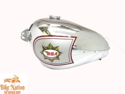 Tanque de gasolina BSA A7 modelo émbolo cromado y plateado pintado 1950'|apto para Foto 1 de 4