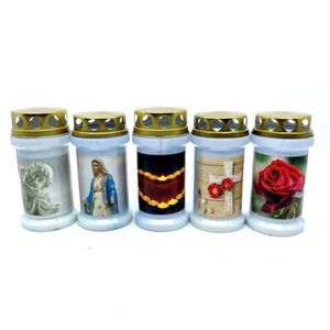 Premium Grave Candle Oil Candle Motif Candle 5 Designs 48h #HA0017 - Picture 1 of 11