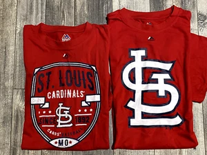 (2) Lot St. Louis Cardinals MLB Baseball Team Red Shirt Mens Size 2XL - Picture 1 of 2