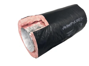 12" x 25' Insulated Flexible Round Flex Duct Tube R6 Heating/AC Black Venting - Picture 1 of 12