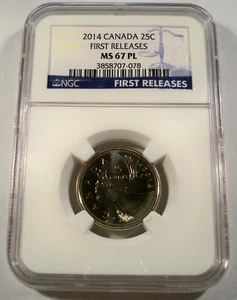 2014 25c CANADA NGC MS67PL QUARTER MS 67 PL PROOF LIKE - Picture 1 of 3