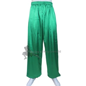 Silk Satin Tai chi Kung fu Pantalones Artes marciales Wushu Wing Chun Pantalones - Imagen 1 de 5