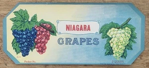Label New York State Grapes Basket No Packer Listed - Picture 1 of 1