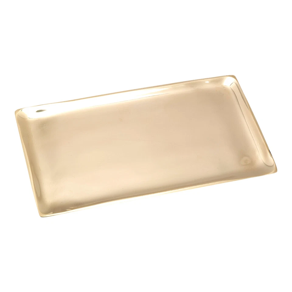Kerzenteller Rechteckig 17x9cm Glanz Messing Gold Tablett Modern Untertasse Deko - Bild 1 von 1