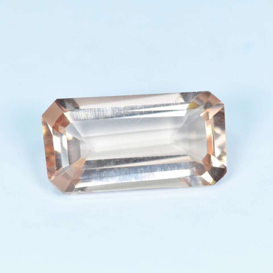 1.50Ct Emerald Cut_Amazing Quality Unheated Peach Pink Morganite Gemstone - Image 1 of 1