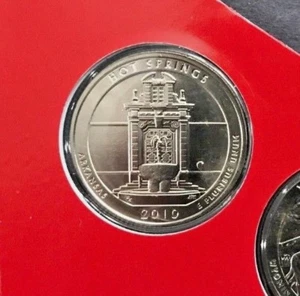2010 D AMERICA THE BEAUTIFUL "Hot Springs" Satin Finish Quarter VERY LOW MINTAGE - Picture 1 of 2