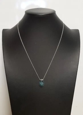 Blue Diamond Cocktail Pendant Platinum Over Sterling Silver 20" Necklace - Image 1 of 4