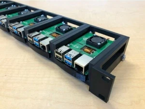 6 Bay PoE Hat Powered or 5 Bay USB Powered Custom Raspberry Pi 1U Rack Mount - Picture 1 of 3