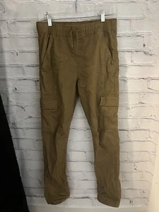 Cat & Jack Solid Khaki Joggers STRETCH Elastic Waist EUC Boy's Size 16 - Picture 1 of 8
