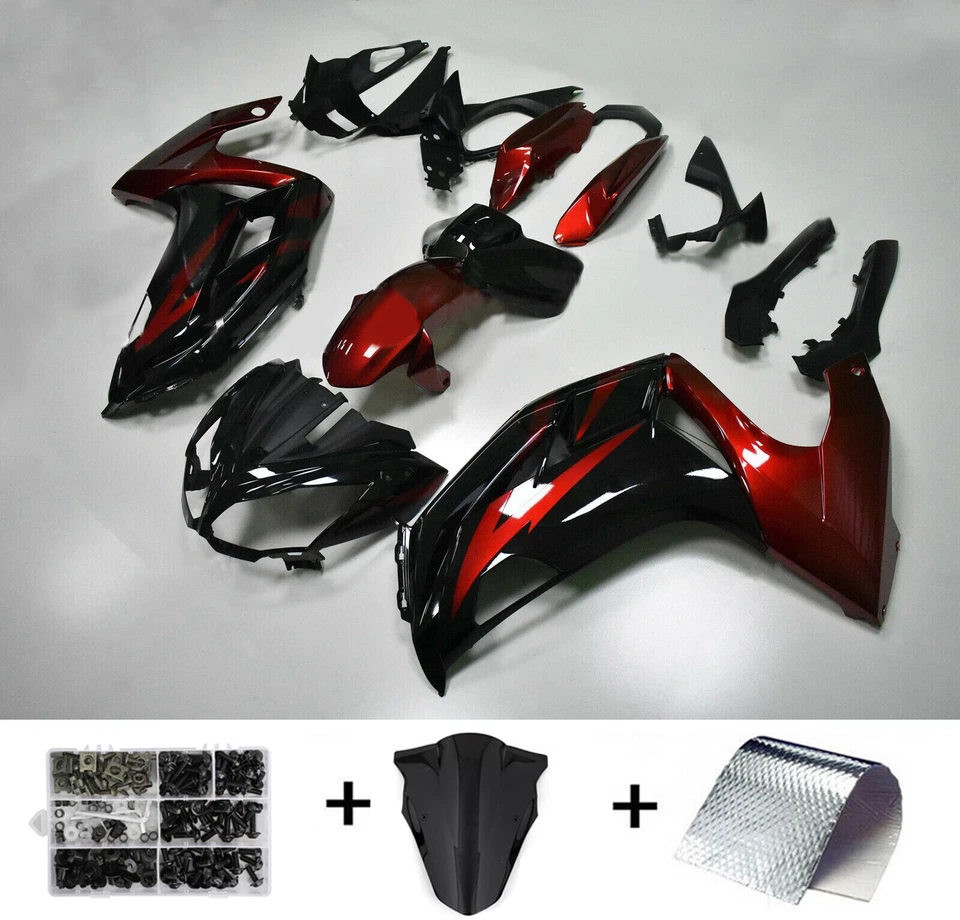 Injection Fairing Kit Plastic For Kawasaki Ninja 650 EX650 2012-2016 Red Black. - Image 1 of 4