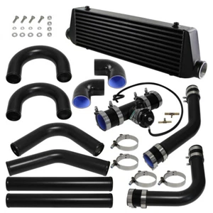 Universal DIY Intercooler + 2.5" 63mm Aluminum Piping + BOV Black Hoses kit - Picture 1 of 10