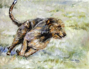 Irish Wolfhound signierter Hundedruck von Susan Harper unmontiert - Bild 1 von 2
