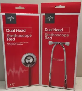 Confezione da 2 Stetoscopio a Doppia Testa, Rosso, Medline - Foto 1 di 6