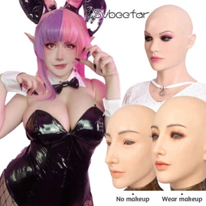 Máscara facial femenina realista de silicona máscara travesti para mujeres para juegos con disfraces - Imagen 1 de 28