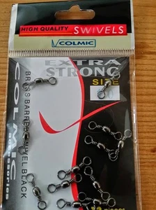 COLMIC cod GL02 brass barrel swivel black,girelle,pcs 12/blister - Imagen 1 de 4