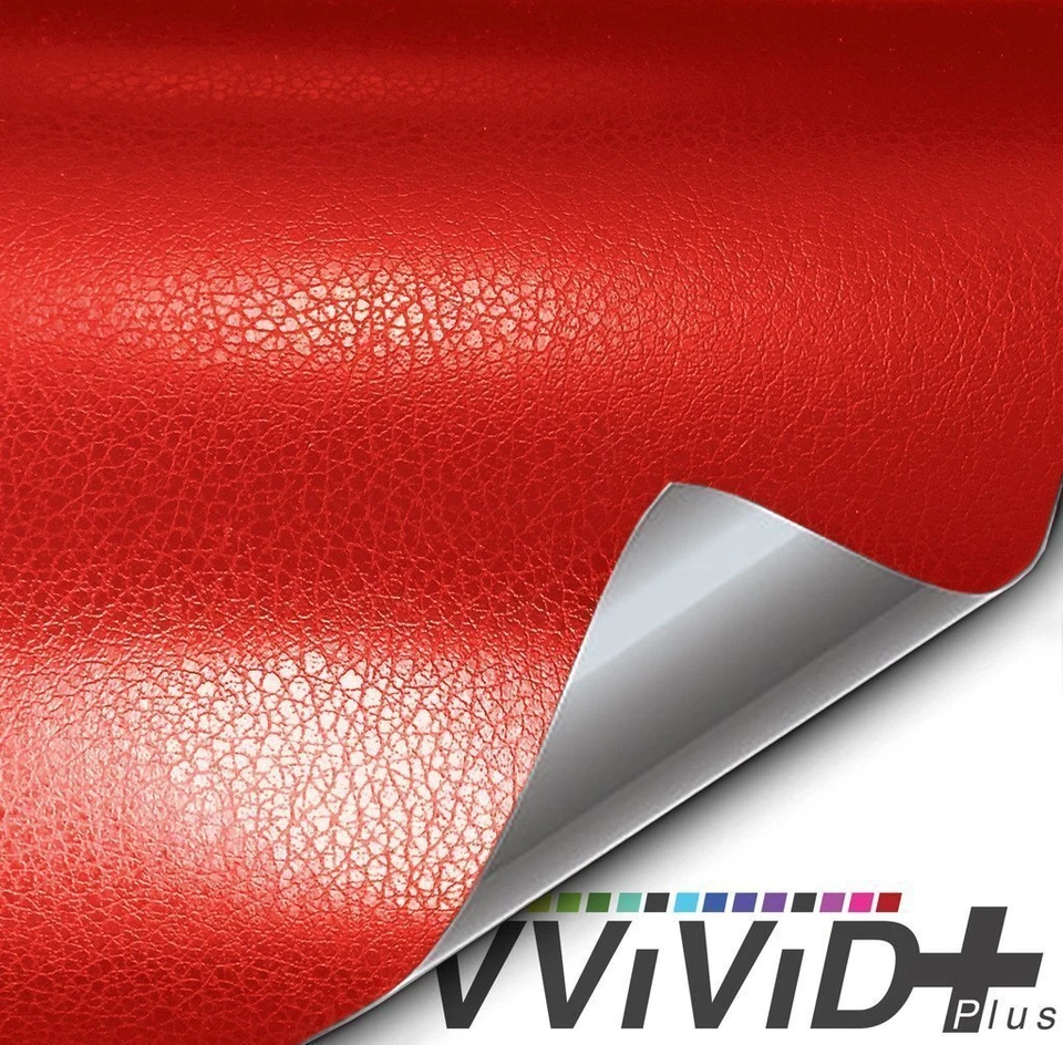 Película envolvente de vinilo de cuero de grano fino rojo de carreras VVivid 2020 Vvivid+ | V180 Foto 1 de 4