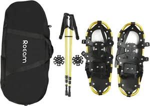 ROEAM Schneeschuhe Aluminium Schneeschuhe mit verstellbaren Stangen Tragetasche gelb - Bild 1 von 13