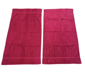 Vintage 1980s Royal Velvet Fieldcrest Red Cotton Bath Towels Set 2 USA 48 x 27 - Picture 1 of 12