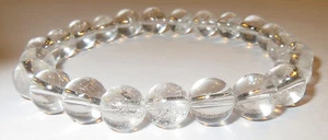 *TRAUMHAFTES SELTENES HELLGEFÜLLTES SATYALOKA AZEZTULIT 8 MM RUNDES KRISTALL ARMBAND* - Bild 1 von 4