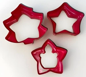 Tupperware Nesting Cookie Cutters CHRISTMAS SET of 3 Tree Star Snowman Mint! - Picture 1 of 8