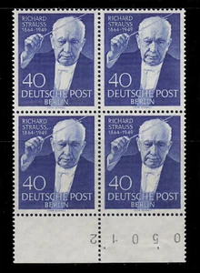 OCC.BERLIN RICHARD STRAUSS KOMPONIST 5.TOD ANNIV. BLK. OF 4 SCT.9N111 MI.124 - Bild 1 von 1