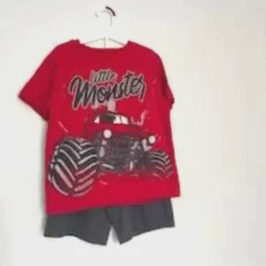 Monster Truck Athletic T-Shirt & Mesh Shorts Set – Size 7/8 - Picture 1 of 6