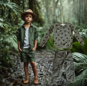 NWT Tucker + Tate Youth Kids Size 4Long Sleeve Sweatshirt Top Cargo Pants Size 5 - Picture 1 of 4