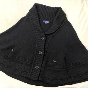BURBERRY BLUE LABEL Black Poncho Women's #ED ZBB - Picture 1 of 6