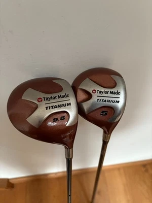 TaylorMade Titanium Golf Clubs Wood Set 1-Wood Driver 5-Wood S-90 Plus Stiff - Image 1 of 4