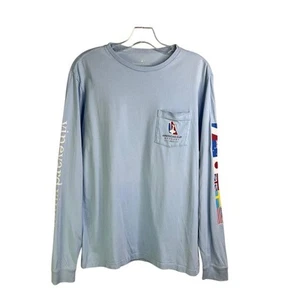 Camiseta Vineyard Vines Para Hombre Talla S Azul Manga Larga Copa América Bermudas Vela - Imagen 1 de 8