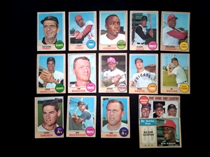 1968 Topps Gibson Yastrzemski Morgan Cepeda Marichal Mazeroski Baseball Lot 15 - Picture 1 of 7