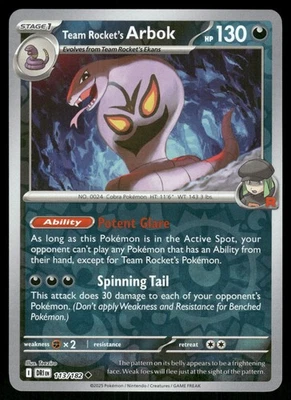 Team Rocket's Arbok 113/182 DRI SV10: Destined Rivals Reverse Holo NM - Image 1 of 2