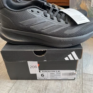Neu mit Etikett Adidas Run Falcon 5 Damen-Sneaker, schwarz/schwarz/schwarz, 6 - Bild 1 von 5