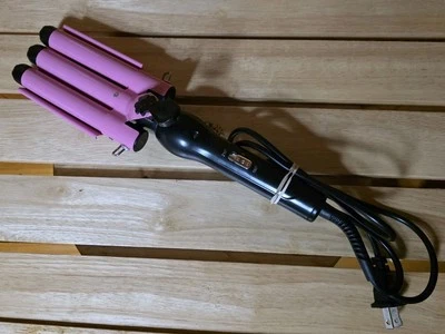 Crimpadora de pelo rizadora triple barril 1" cerámica turmalina dos temperaturas rosa Foto 1 de 4