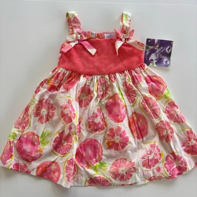 Blueberi Boulevard Bebé Niña 24M Rosa Pomelo Floral Solero Encaje Top Nuevo con Etiquetas Foto 1 de 4