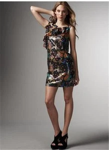 DVF Diane von Furstenberg AMORA Kleid mit Paillettenverzierung Kirschblüte 0 865 $ - Bild 1 von 12