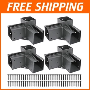 Weather-Resistant 4PCS | 3-Way Stainless Steel Pergola Brackets with Screws - Picture 1 of 9