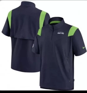 Seattle Seahawks Nike Sideline Coaches Short Sleeve Quarter-Zip Jacket Men Large - Picture 1 of 4