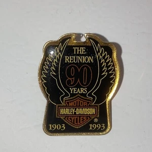 1903-1993 Harley Davidson Motorcycle The Reunion 90 Years Pin - Picture 1 of 2
